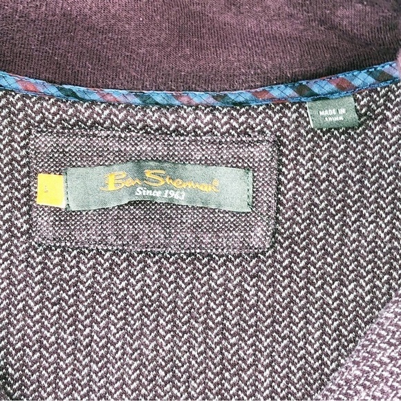 Ben Sherman Purple Quarter Zip Pullover Sweater Size L - Picture 2 of 12